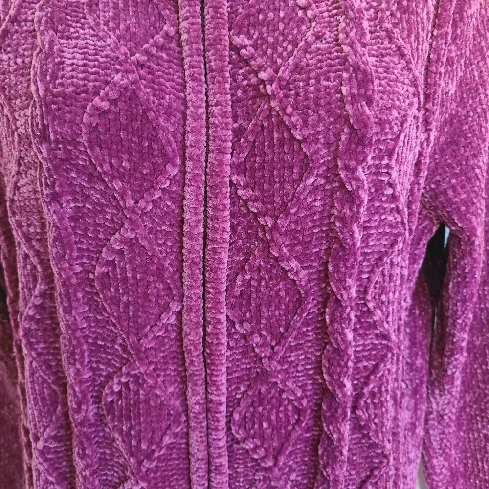 Bon Worth Women's Chenille Full Zip Cardigan Sweater Jacket Size XSP (XS Petite)